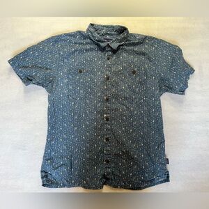 Patagonia Blue Patterned Organic Cotton Button Down Shirt